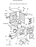 CABINET, FRONT PANEL, DOOR & CONTROL PANEL Diagram and Parts List for DSKS433ET0  General Electric Dryer