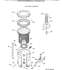 TUB, BASKET & AGITATOR Diagram and Parts List for WCCB2050T2AC  General Electric Washer