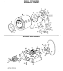 DRUM & DUCT ASSEMBLY Diagram and Parts List for DDC6000MEL  General Electric Dryer