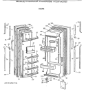 DOORS Diagram and Parts List for TFX24PAXCAA  General Electric Refrigerator