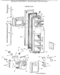 FREEZER DOOR Diagram and Parts List for TFX27PFXCBB  General Electric Refrigerator