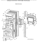 FRESH FOOD DOOR Diagram and Parts List for TFX27PFXCBB  General Electric Refrigerator