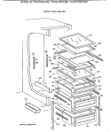 FRESH FOOD SHELVES Diagram and Parts List for TFX27PRXCBB  General Electric Refrigerator
