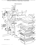 FRESH FOOD SECTION Diagram and Parts List for TFX25CRYABB  General Electric Refrigerator