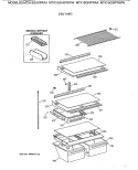 SHELF PARTS Diagram and Parts List for MTX18GAXFRWW  General Electric Refrigerator