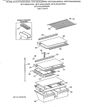 SHELF PARTS Diagram and Parts List for MTX18GAXKRWW  General Electric Refrigerator