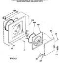 DRYER FRONT PANEL AND DOOR PARTS Diagram and Parts List for WSM2420SAZWW  General Electric Washer Dryer Combo
