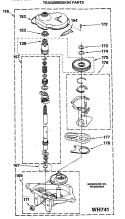 TRANSMISSION PARTS Diagram and Parts List for WSM2420SAZWW  General Electric Washer Dryer Combo