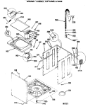 WASHER - CABINET, TOP PANEL & BASE Diagram and Parts List for WSM2700RAW  General Electric Washer Dryer Combo
