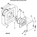 DRYER FRONT PANEL AND DOOR PARTS Diagram and Parts List for WSM2480SAZWW  General Electric Washer Dryer Combo