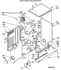 DRYER CABINET AND MOTOR PARTS Diagram and Parts List for WSM2480SAZWW  General Electric Washer Dryer Combo