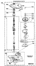TRANSMISSION PARTS Diagram and Parts List for WSM2420SBZWW  General Electric Washer Dryer Combo