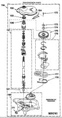 TRANSMISSION PARTS Diagram and Parts List for WSM2480SCZWW  General Electric Washer Dryer Combo