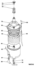 Section Diagram and Parts List for WSM2420SDZWW  General Electric Washer Dryer Combo