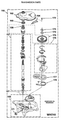 TRANSMISSION PARTS Diagram and Parts List for WSM2480SDZWW  General Electric Washer Dryer Combo