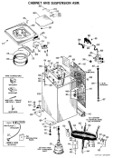 CABINET AND SUSPENSION ASM. Diagram and Parts List for WWA8355BAL  General Electric Washer