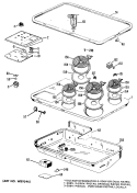 Section Diagram and Parts List for JP651B*C1  General Electric Cooktop