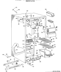 FREEZER SECTION Diagram and Parts List for TFF20DBM  General Electric Refrigerator