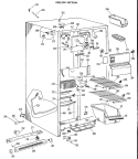 FREEZER SECTION Diagram and Parts List for TFF24ZBM  General Electric Refrigerator