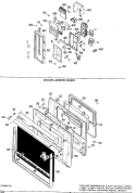 DOOR LOWER OVEN Diagram and Parts List for JKP66G*01  General Electric Microwave Oven Combo