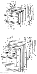 Section Diagram and Parts List for TBF15DCB  General Electric Refrigerator