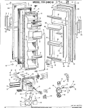 Section Diagram and Parts List for TFF24RCB  General Electric Refrigerator