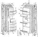 Section Diagram and Parts List for TFF20PCC  General Electric Refrigerator