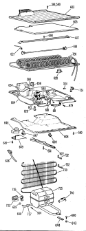 Section Diagram and Parts List for TBF15ZCB  General Electric Refrigerator