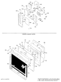 DOOR LOWER OVEN Diagram and Parts List for JKP76G*01  General Electric Microwave Oven Combo