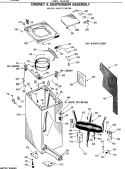 CABINET & SUSPENSION ASSEMBLY Diagram and Parts List for WWC7190CBL  General Electric Washer