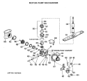 MOTOR PUMP MECHANISM Diagram and Parts List for GSD600D-03  General Electric Dishwasher