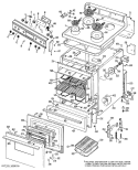 Section Diagram and Parts List for JBC26*F1  General Electric Range