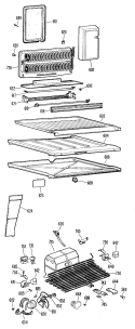 Section Diagram and Parts List for TBF17PCC  General Electric Refrigerator