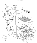 FRESH FOOD SECTION Diagram and Parts List for TFX22DFB  General Electric Refrigerator