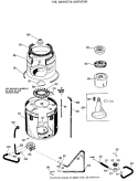 TUB, BASKET & AGITATOR Diagram and Parts List for WWA8600GAL  General Electric Washer