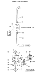 PINCH VALVE ASSEMBLY Diagram and Parts List for WWA8600GAL  General Electric Washer