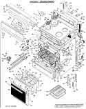 Section Diagram and Parts List for JB600G*D3  General Electric Range