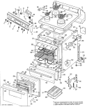 RANGE Diagram and Parts List for JBC26*F2  General Electric Range