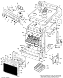 Section Diagram and Parts List for JBS16G*F1  General Electric Range