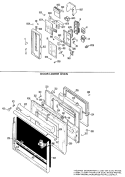 DOOR LOWER OVEN Diagram and Parts List for JKP67G*01  General Electric Microwave Oven Combo
