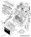Section Diagram and Parts List for JB500G*D4  General Electric Range