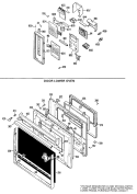 DOOR LOWER OVEN Diagram and Parts List for JKP77G*02  General Electric Microwave Oven Combo
