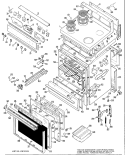 Section Diagram and Parts List for JB400G*H4  General Electric Range