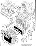 Section Diagram and Parts List for JB500G*H3  General Electric Range