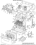Section Diagram and Parts List for JBC26*F4  General Electric Range