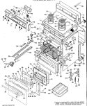 Section Diagram and Parts List for JBP26*F4  General Electric Range