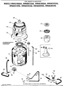 TUB, BASKET & AGITATOR Diagram and Parts List for WWA8072GAL  General Electric Washer