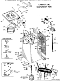 CABINET AND SUSPENSION ASM. Diagram and Parts List for WWA8072GAL  General Electric Washer