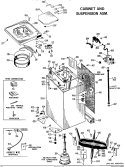 CABINET AND SUSPENSION ASM. Diagram and Parts List for WWA8355GAL  General Electric Washer