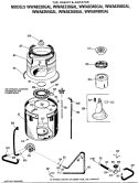 TUB, BASKET & AGITATOR Diagram and Parts List for WWA8355GAL  General Electric Washer